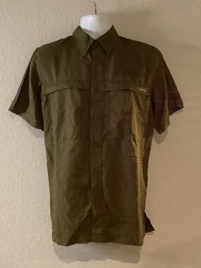 Game Guard Olive Green Button-Up Shirt
